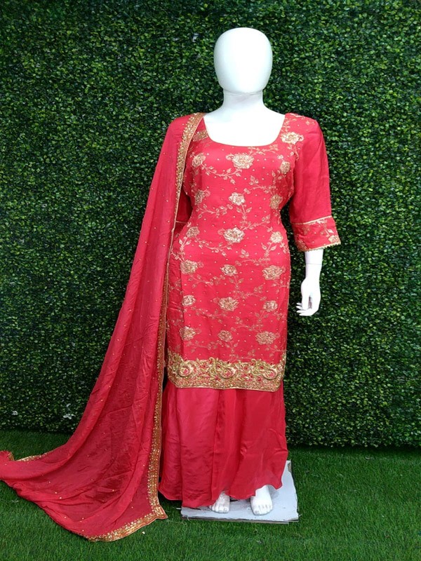 Plazo Suit with Hand Embroidery