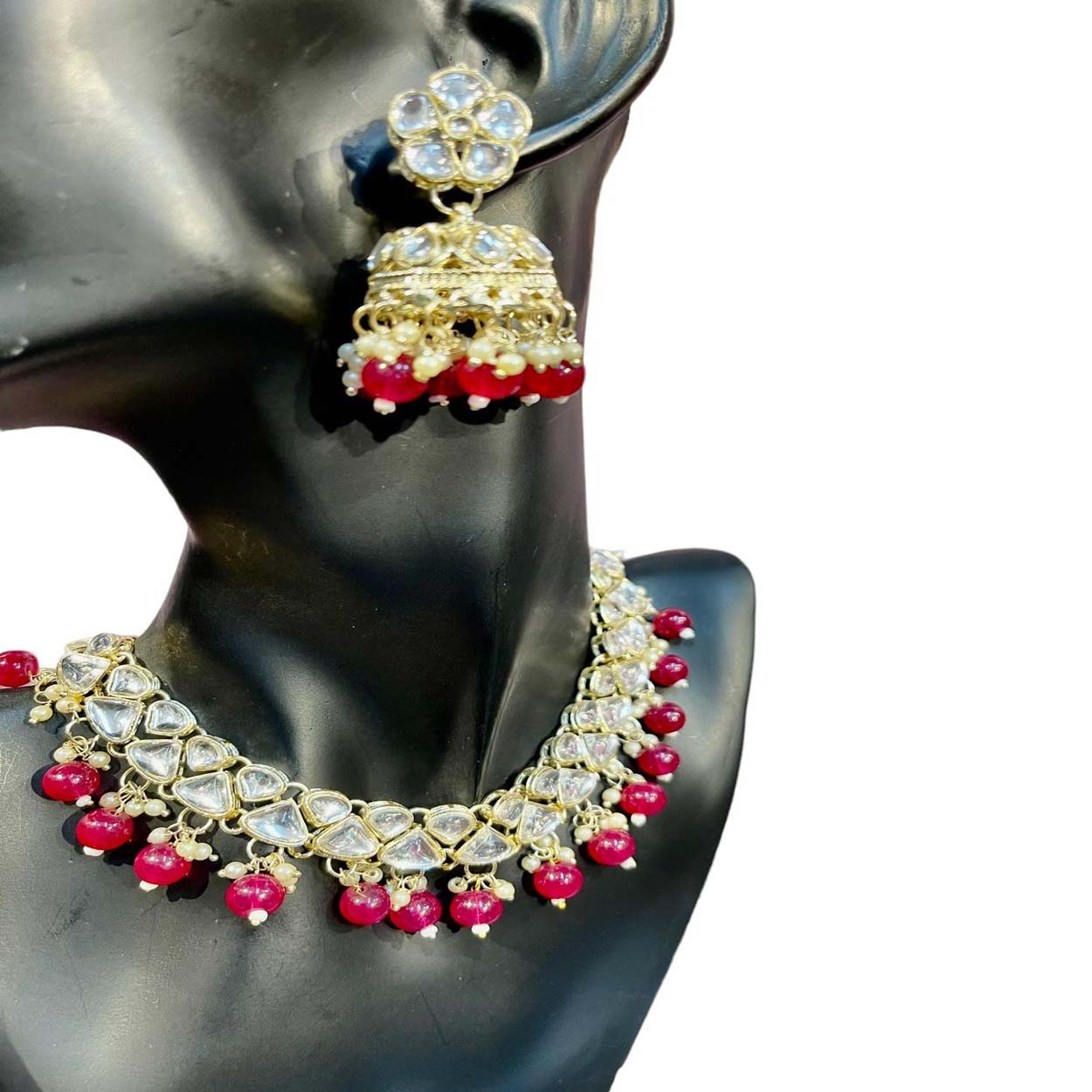 Kundan necklace with earrings