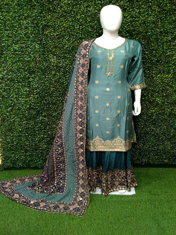 Sharara Suit with Hand  embroidery
