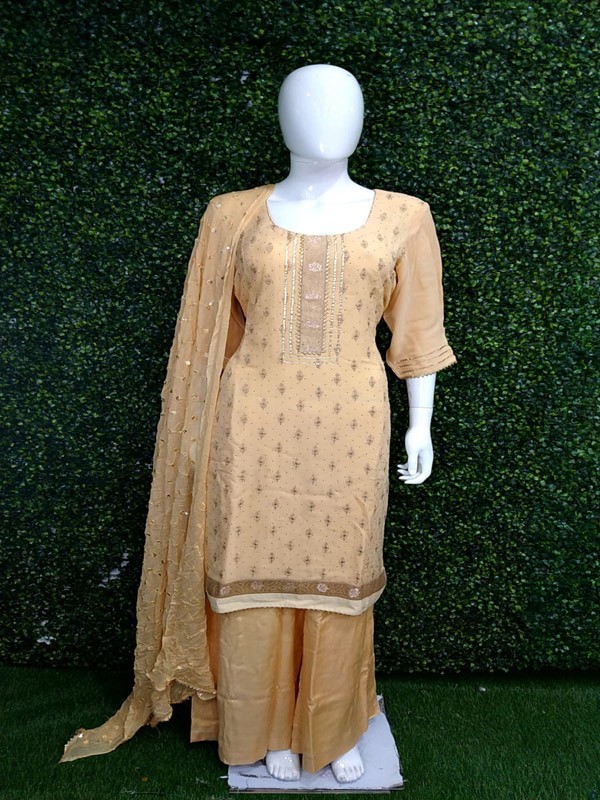 Plazo Suit with Hand Embroidery