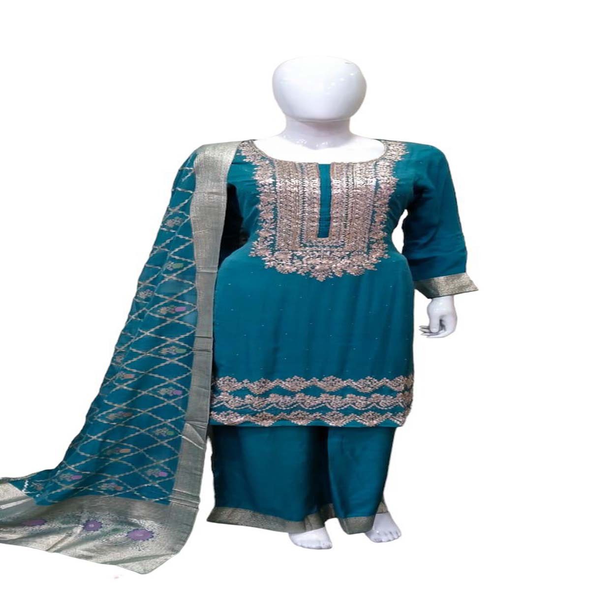 Kurta with Palazzo & Dupatta
