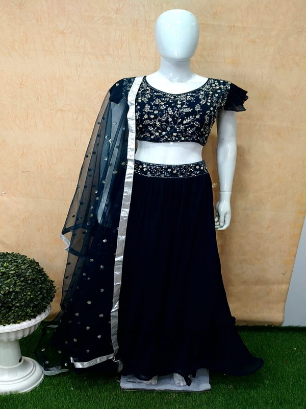 Lehanga Choli with Machine Embroidery