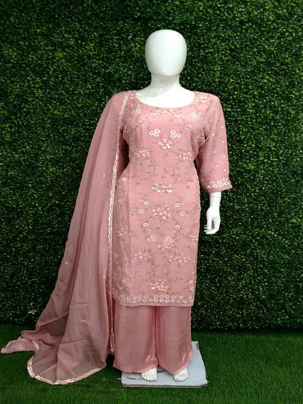 Plazo Suit with Hand Embroidery