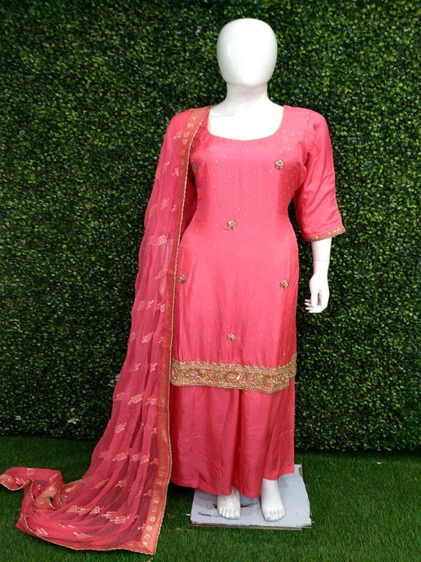 Plazo Suit with Hand Embroidery