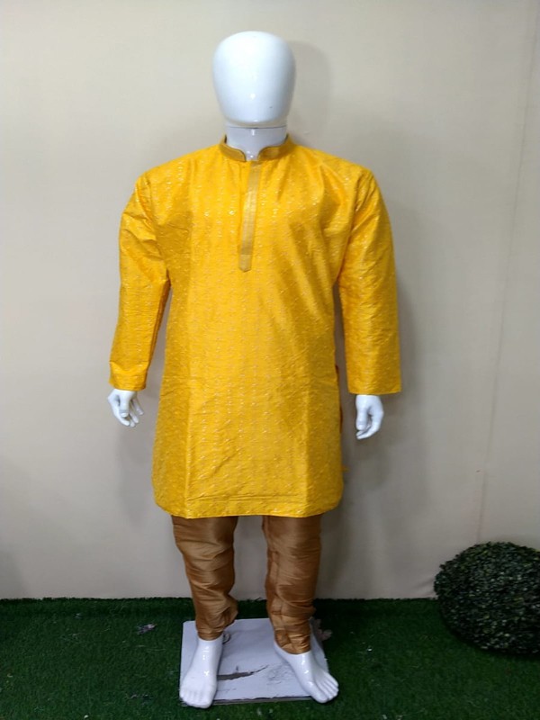 Kurta Pajama with Machine Embroidery