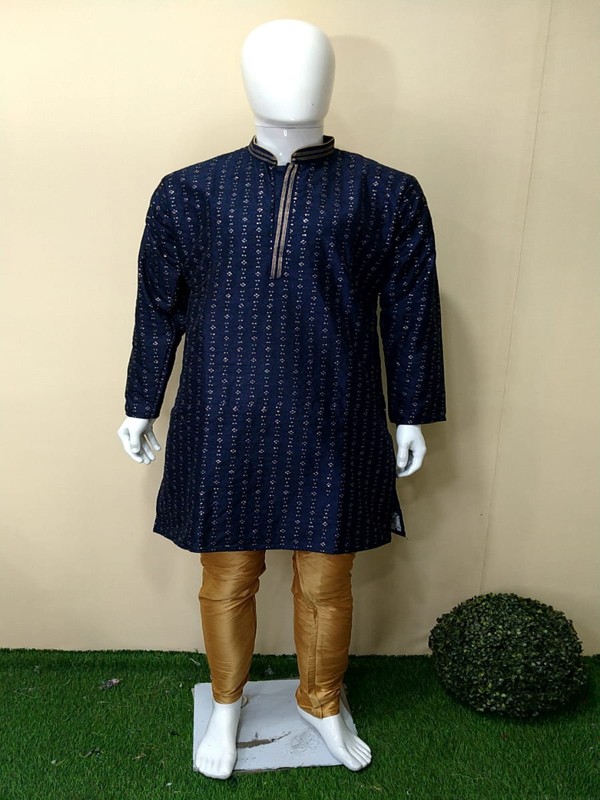 Kurta Pajama with Machine Embroidery