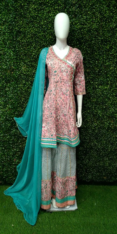 Peplum with sharara and Dupata
