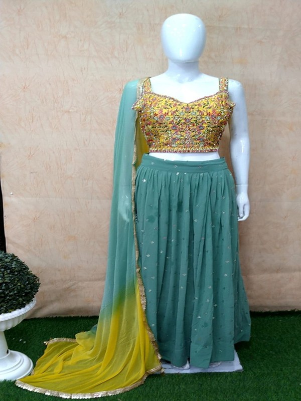 Lehanga Choli with Machine Embroidery