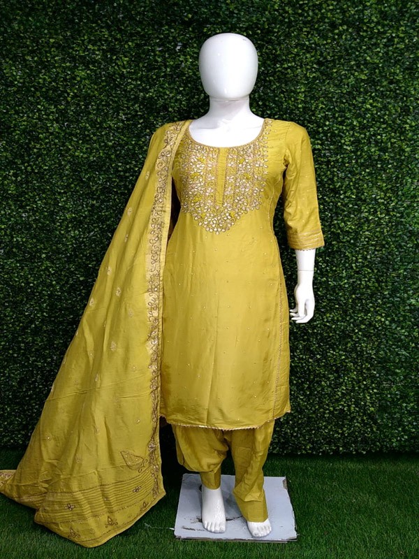 Suit salwar with Machine Embroidery