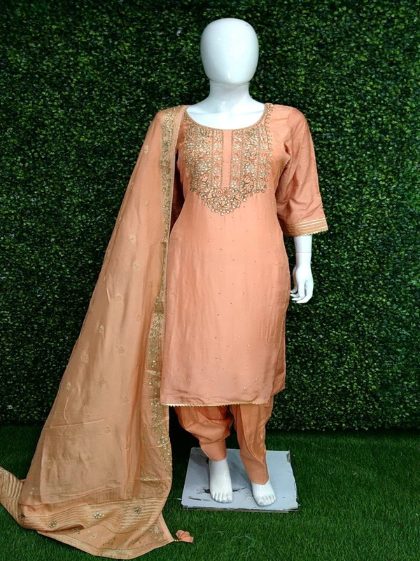 Suit salwar with Machine Embroidery