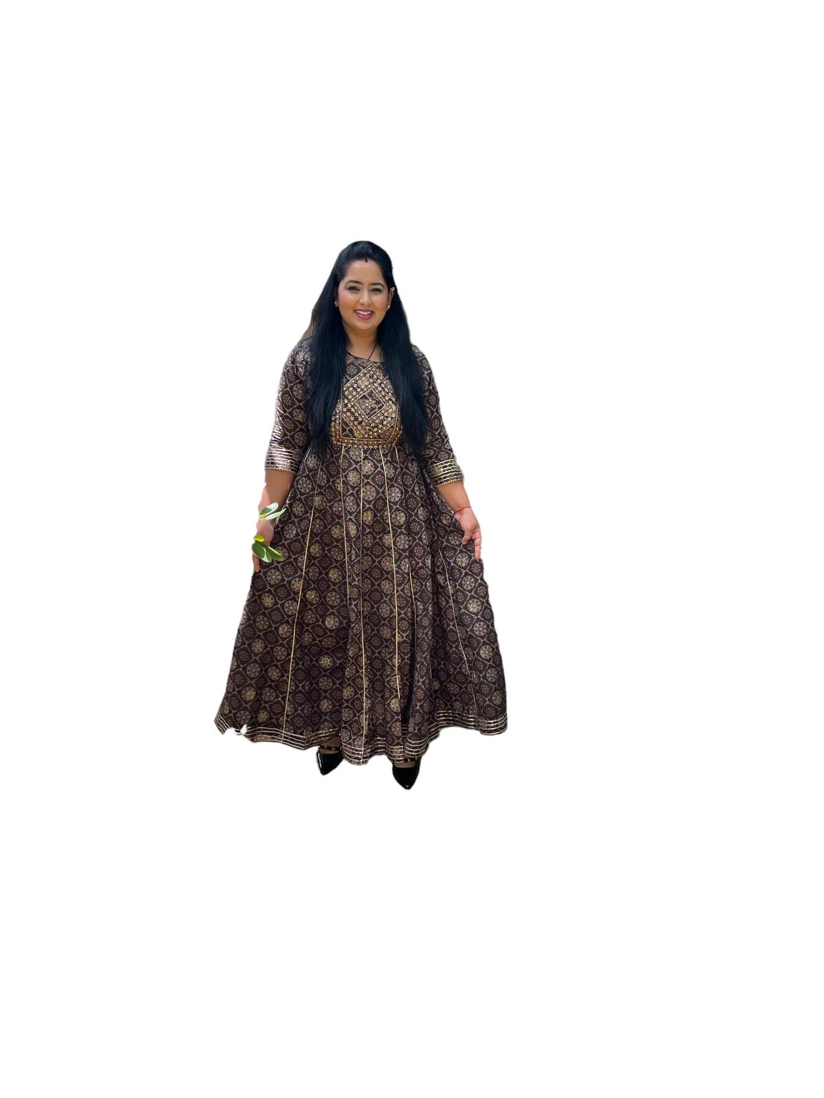 Printed cotton Anarkali
