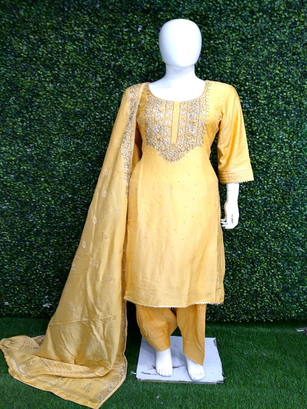 Suit salwar with Machine Embroidery