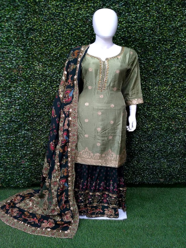 Sharara Suit with Hand Embroidery