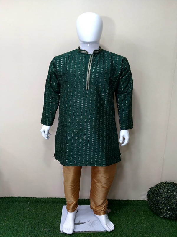 Kurta Pajama with Machine Embroidery
