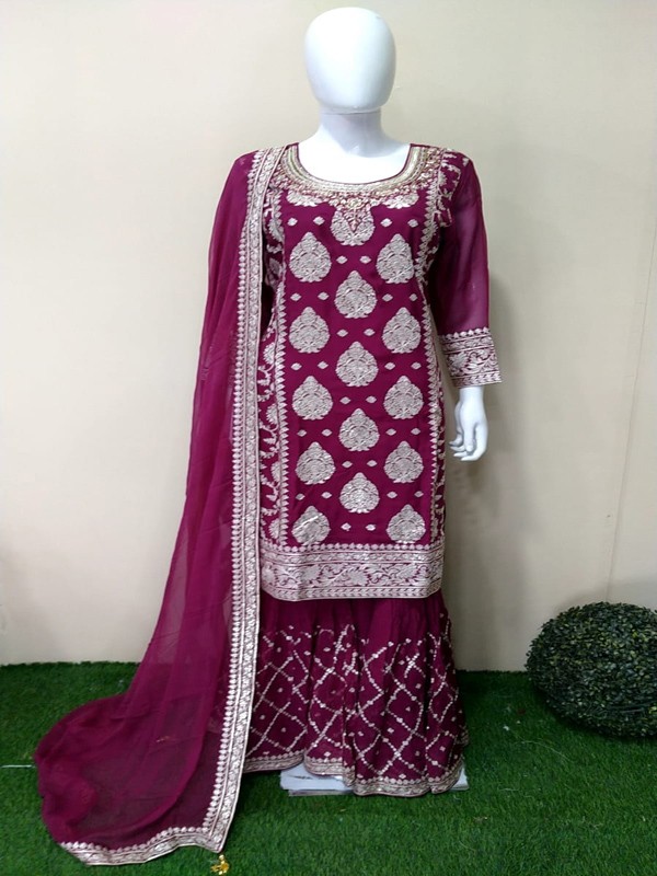 Sharara Suit with Hand  embroidery