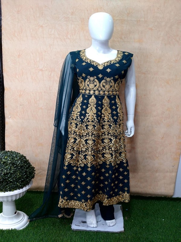 Anarkali With Machine Embroidery